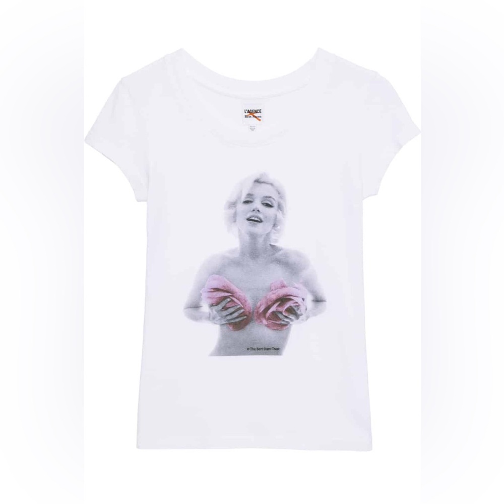 New! L’Agence Bert Stern Cory Marilyn Monroe Scoop Neck Graphic Tee Women’s XL